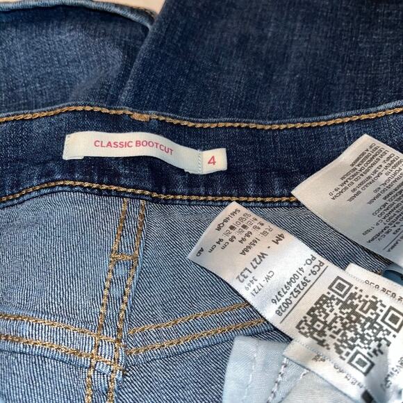 Levi’s Classic Bootcut Jeans Women’s Size 4 Dark Wash Mid Rise Stretch Denim - Picture 5 of 7